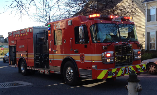 Clarksburg, MD firefighters responding to an emergency